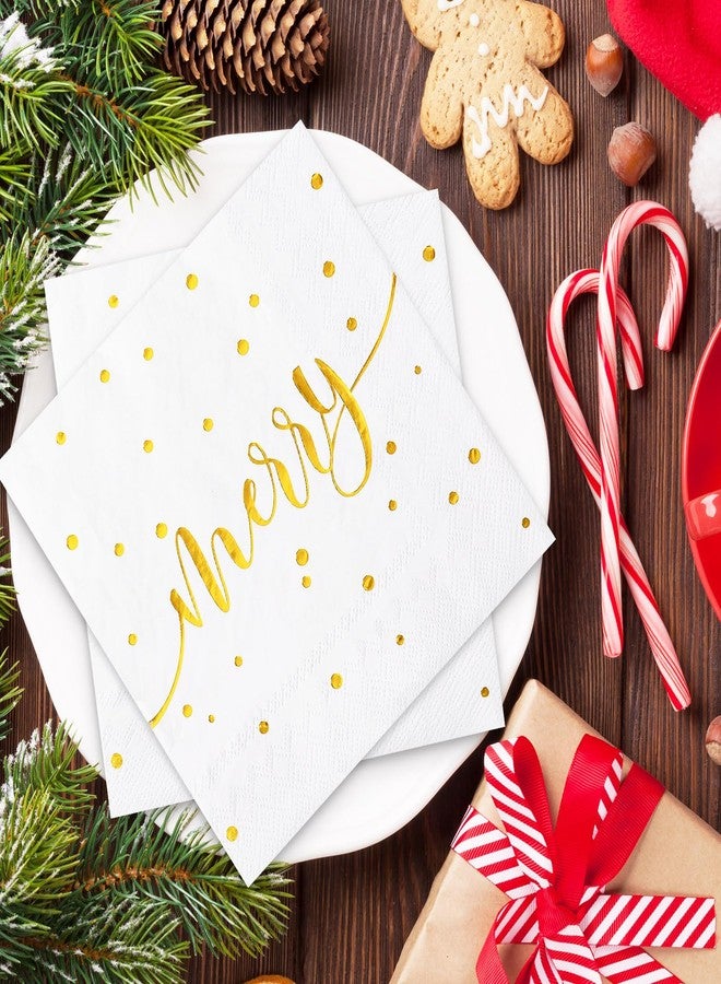 JarThenaAMCS مناديل كوكتيل JarThenaAMCS، 50 قطعة، بتصميم نقاط بولكا ذهبية اللون، للاستخدام مرة واحدة، مثالية لتزيين طاولات الحفلات في فصل الشتاء. - Image 5